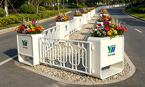 可拐弯花箱护栏：90° 自由转弯，全场景隔离造景一步到位